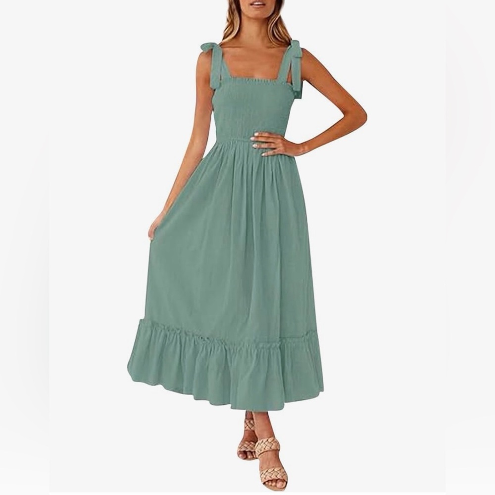 Summer Casual Green Maxi Dress (S)